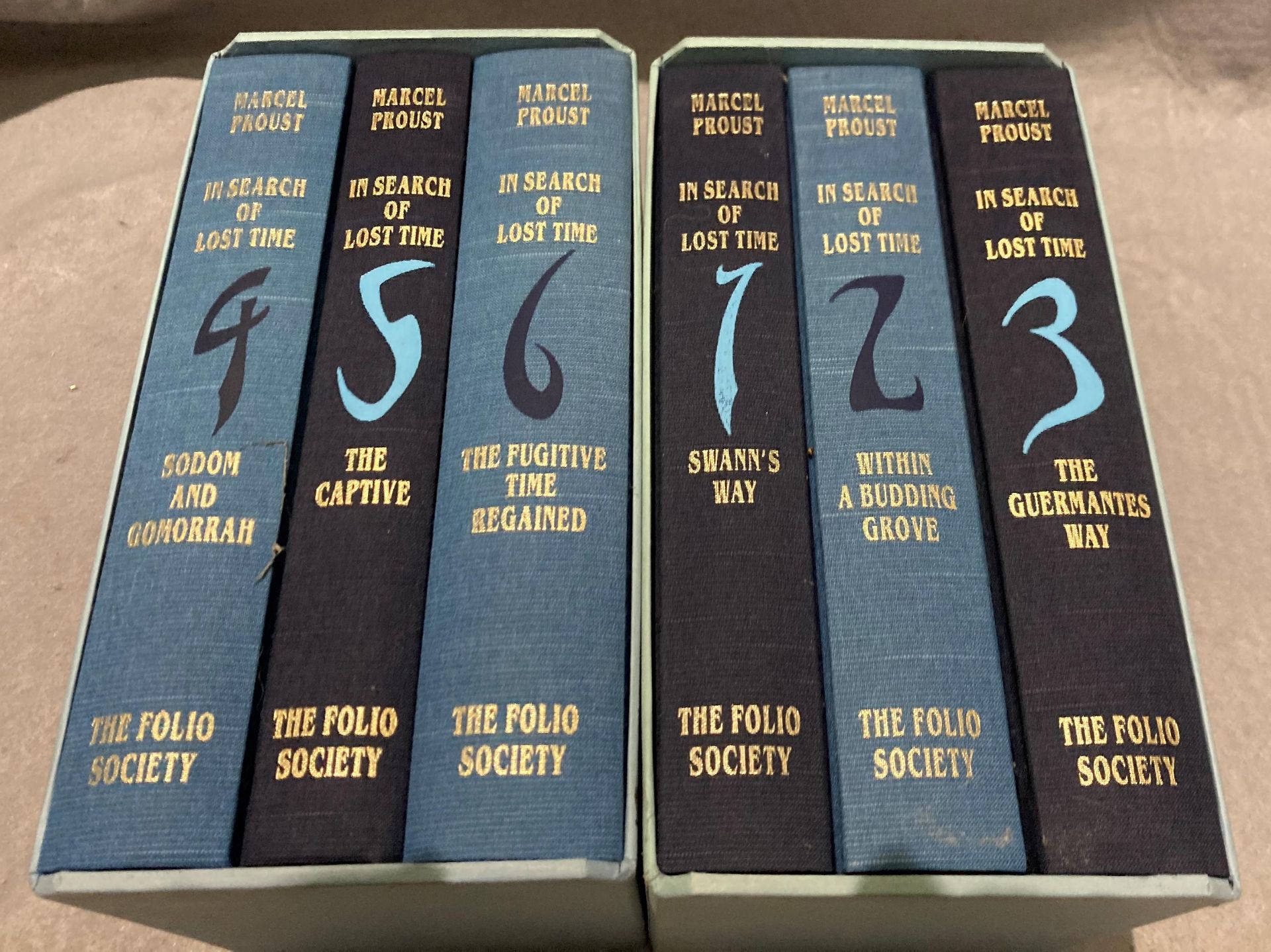 Folio Society Marcel Proust - two x three book box sets - 'In Search of Lost Time' series - 'Sodom