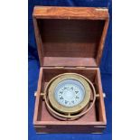 C Plath Hamburg Germany brass compass in walnut case (Saleroom location: S2 counter 3)