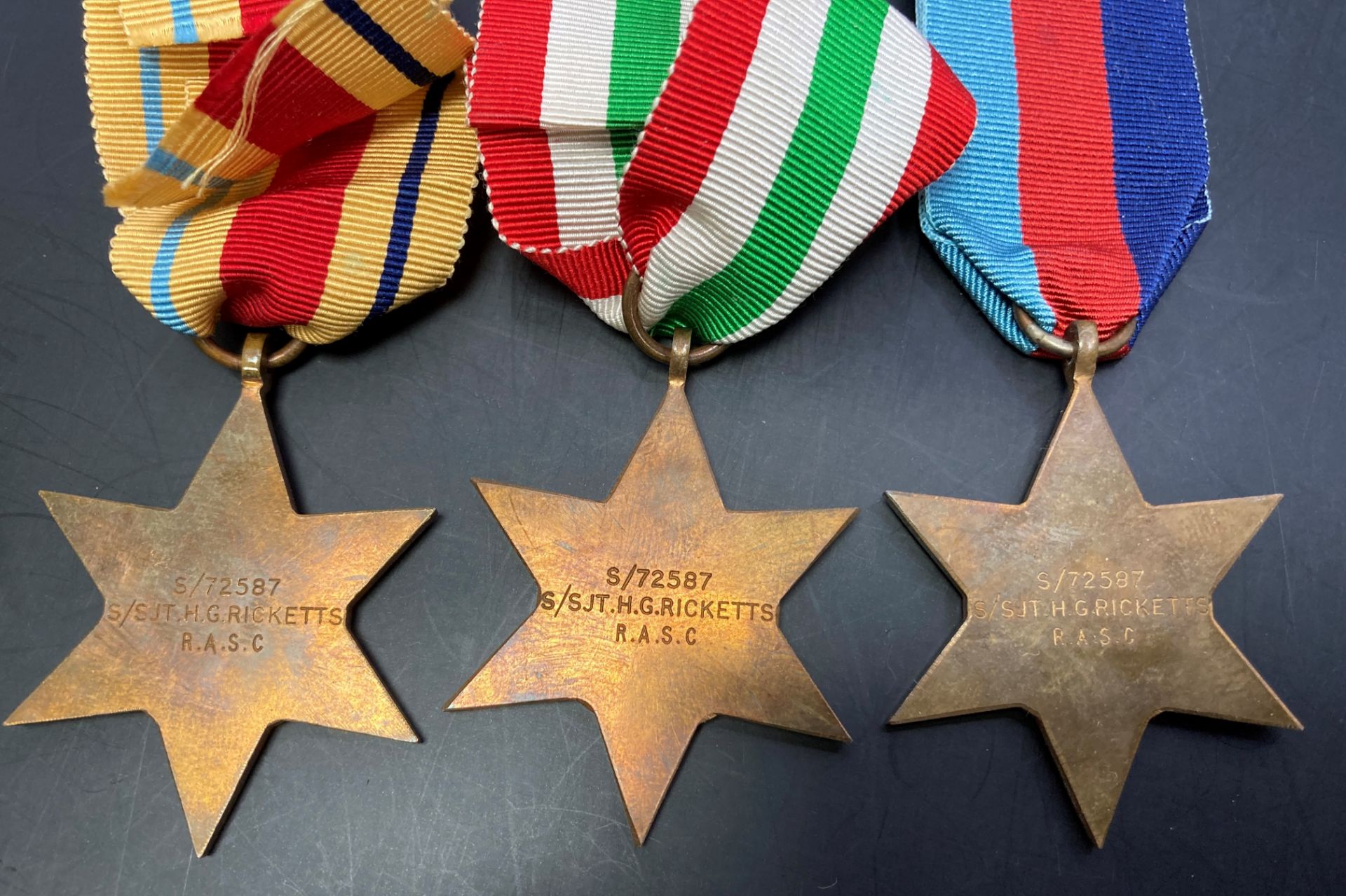 Five Second World War Medals 1939-1945 Star, Africa Star, Italy Star, - Image 4 of 8