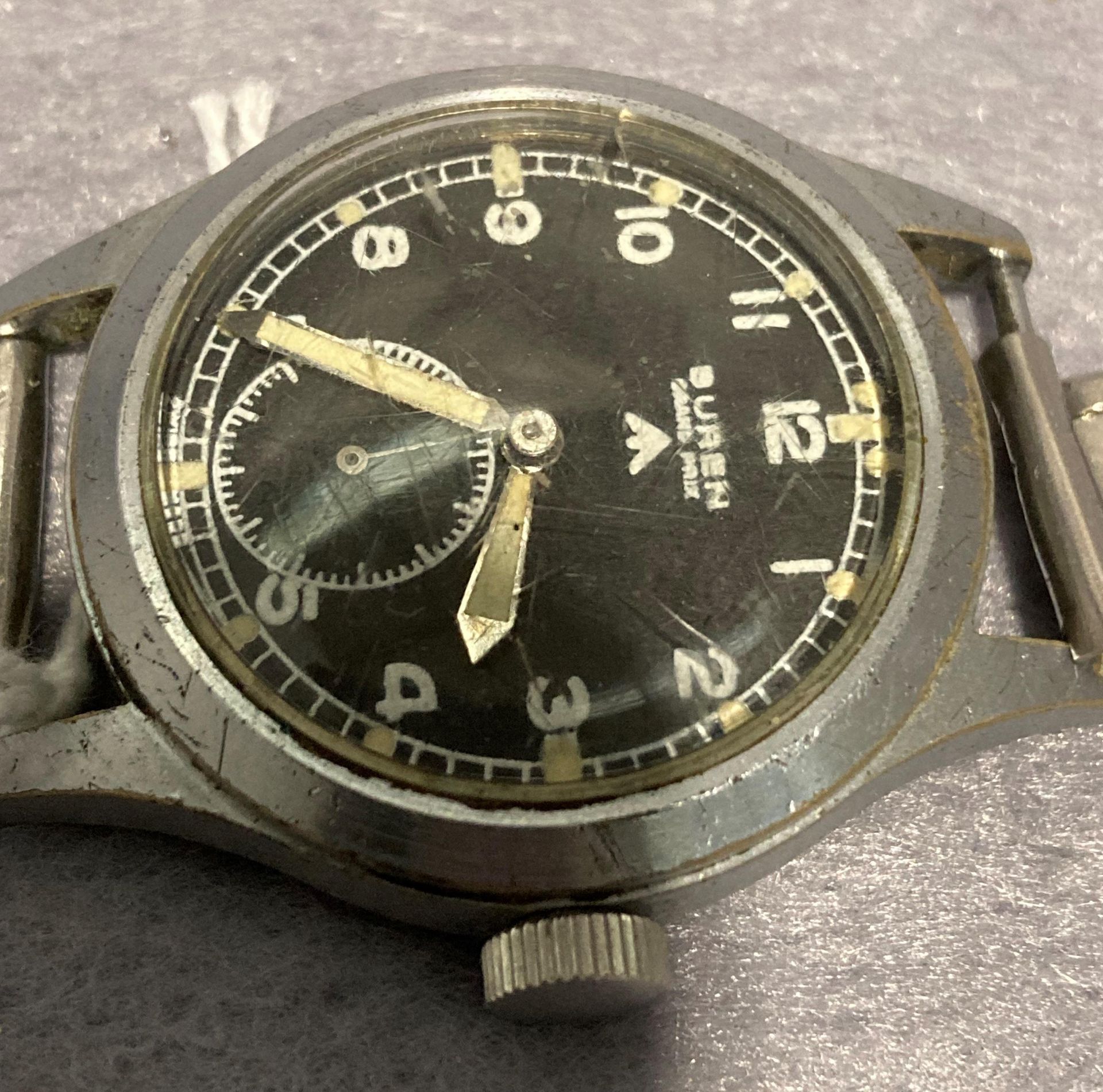 Military issue 'Buren - Grand Prix' WWW Dirty Dozen British Army watch with marking to back, - Image 2 of 9