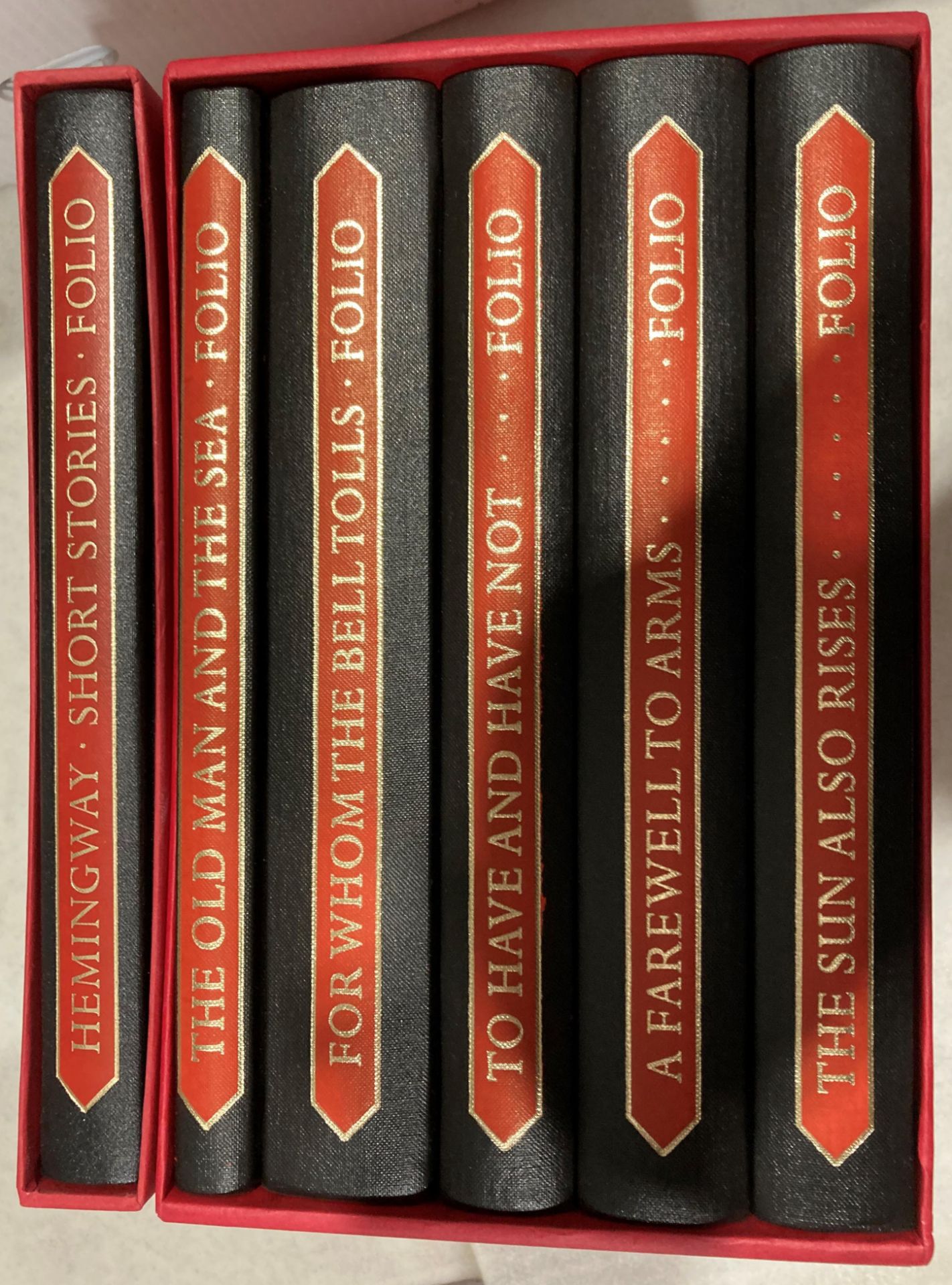 Folio Society - Ernest Hemingway a boxed set of five books 'The Old Man and The Sea',