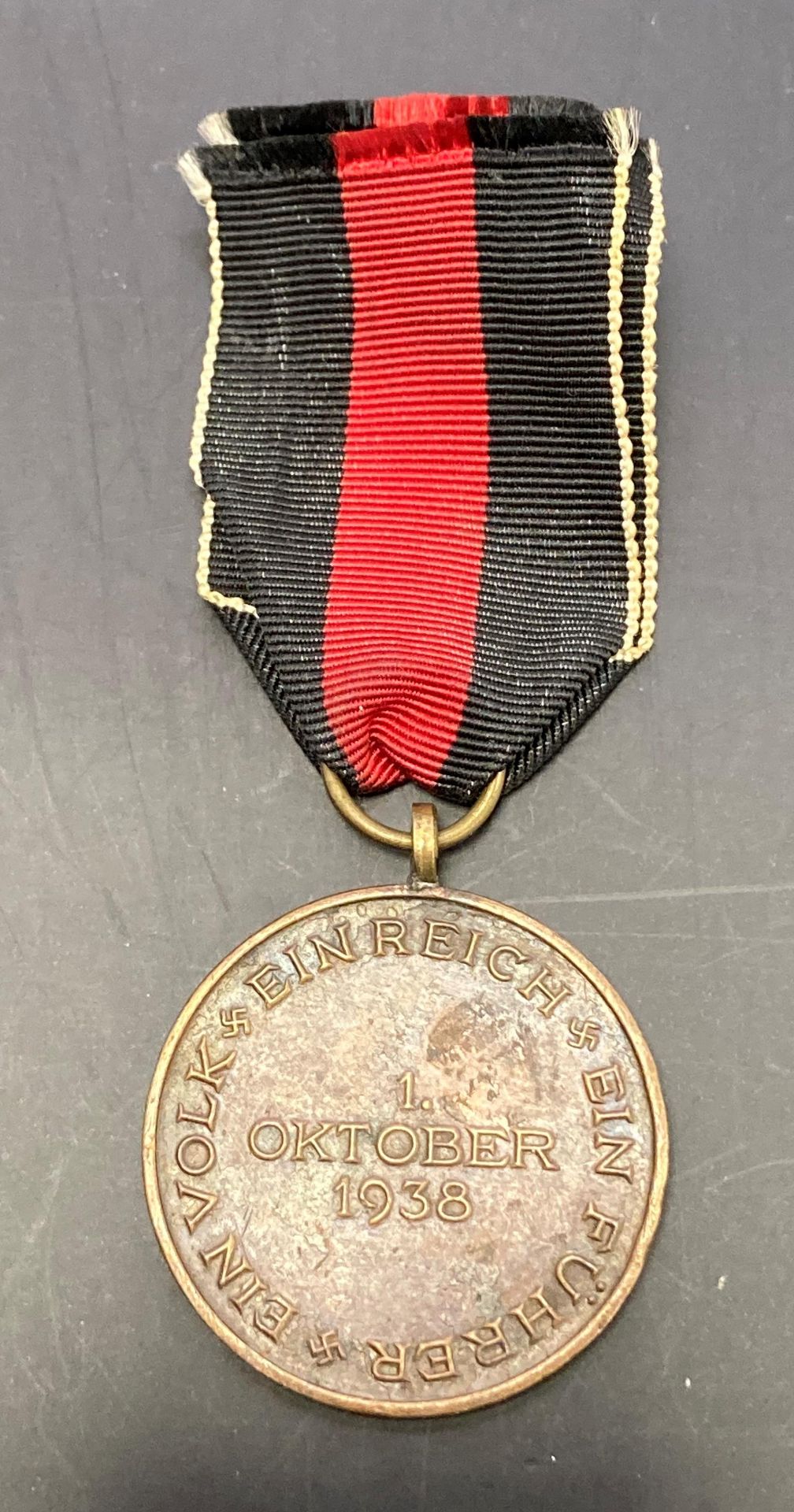 Two German Medals - 1939 Merit cross with swords and ribbon and 1st October 1938 Nazi Germany - Image 5 of 6