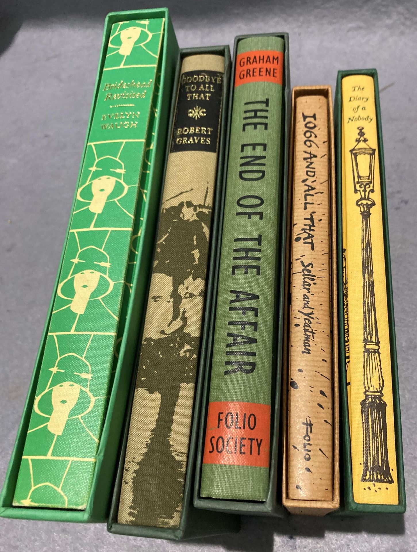 Folio Society - five books in covers - Robert Graves 'Goodbye to All That',