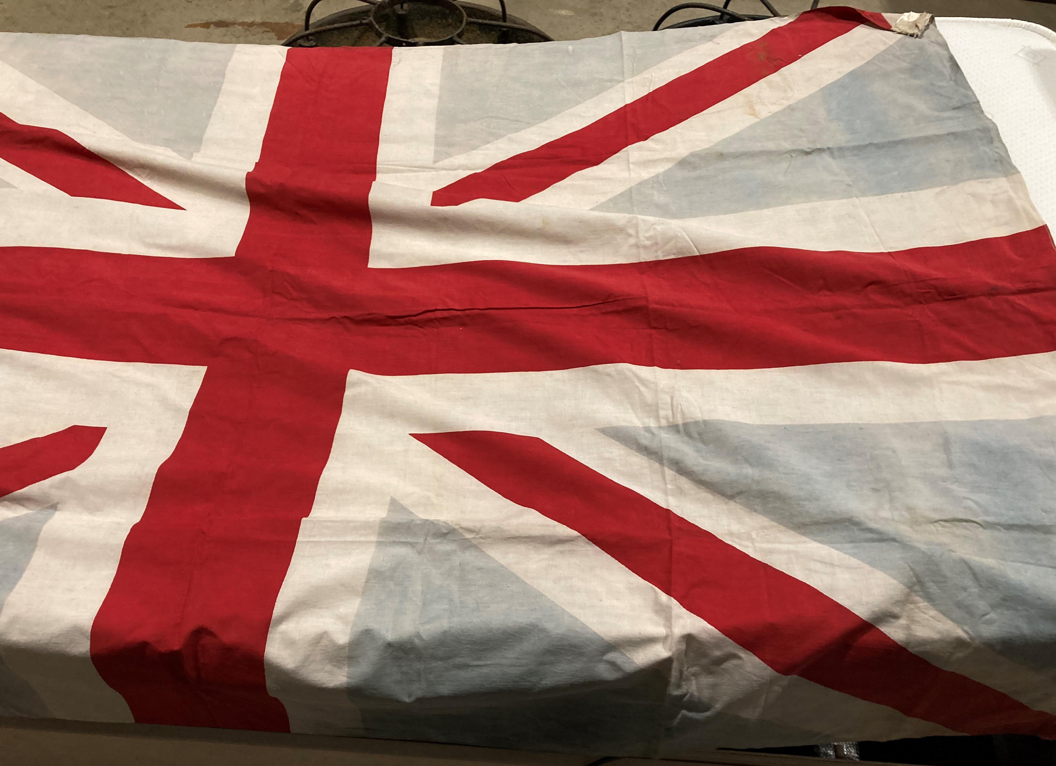 Union Jack flag, faded and pitted and with some small holes, - Image 4 of 4