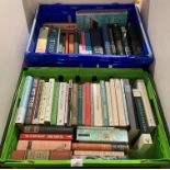 Contents to two crates - approximately sixty assorted hardback and paperback books including 'The