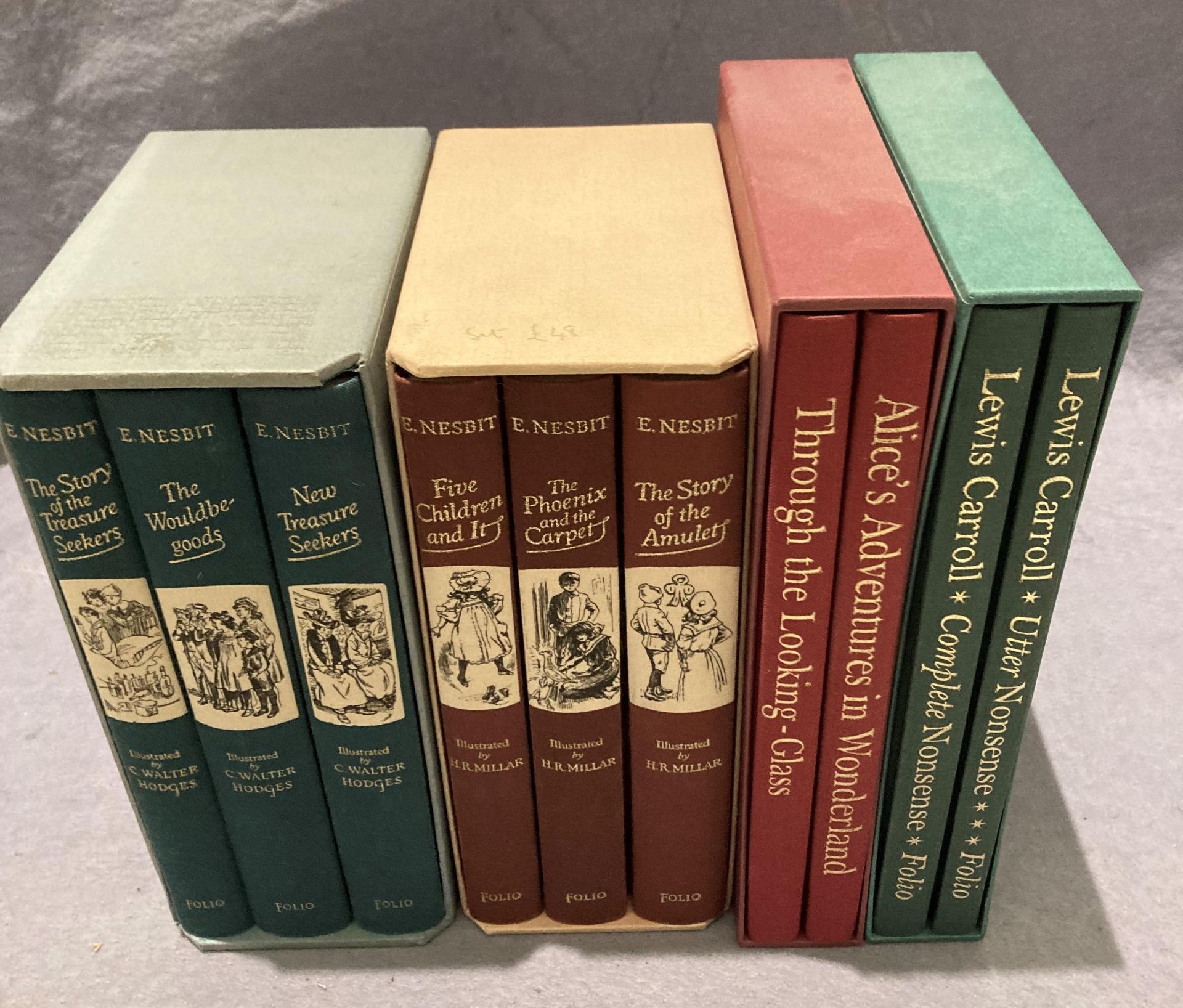 Folio Society E Nesbit two x three book box sets - 'The Story of the Treasure Seekers',