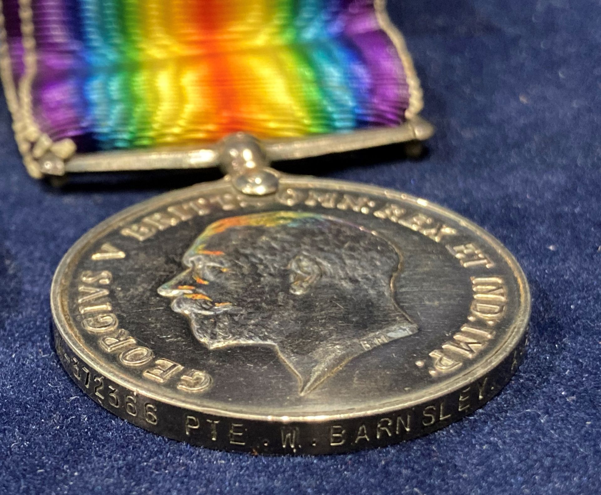 Two First World War medals - British War Medal 1914-1918 complete with ribbon to M-372366 Pte W - Bild 3 aus 5