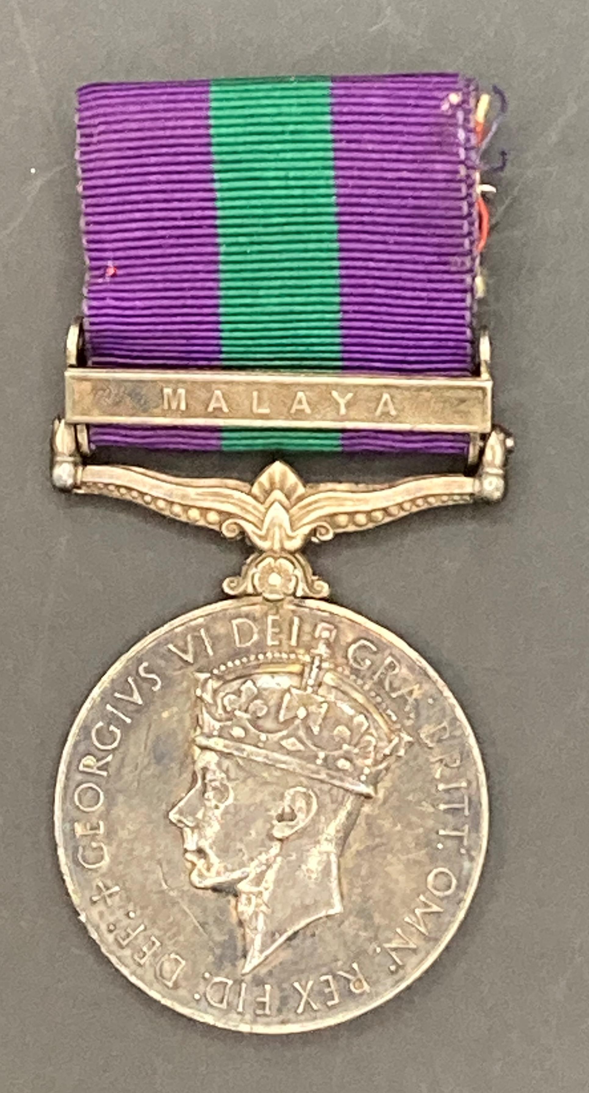 General Service Medal with Malaya clasp and ribbon in box of issue to 21007067 Gdsm R Simpson Coldm - Image 2 of 3