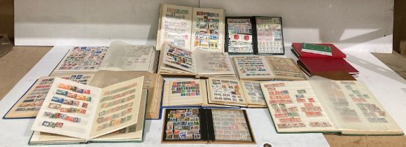 Contents to crate - twenty-two stamp albums,