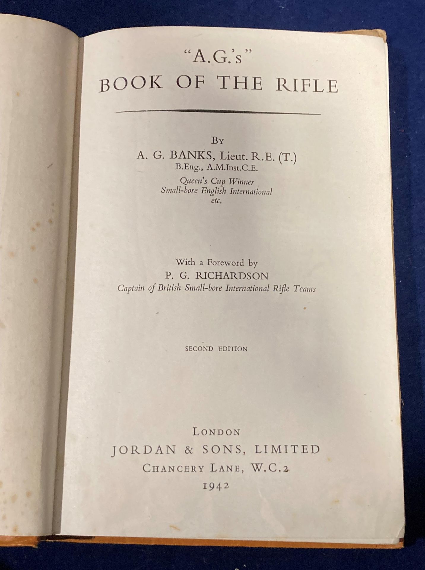 A G Banks Lieut RE (T) B Eng A M Inst CE "A G's Book of the Rifle" second edition with dust cover - Image 3 of 6