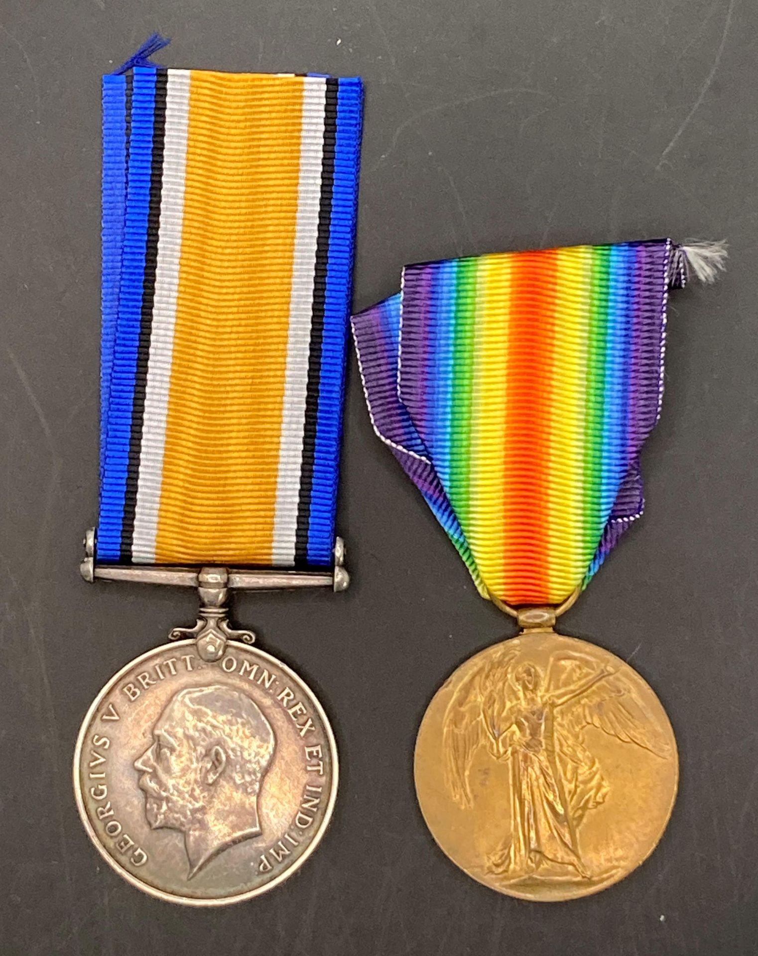 Two First World War medals - War Medal and Victory Medal complete with ribbons to W Philp R Scots