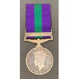 General Service Medal 1918-1962 with Palestine 1945-1948 clasp and ribbon to 19126128 Bdr GB