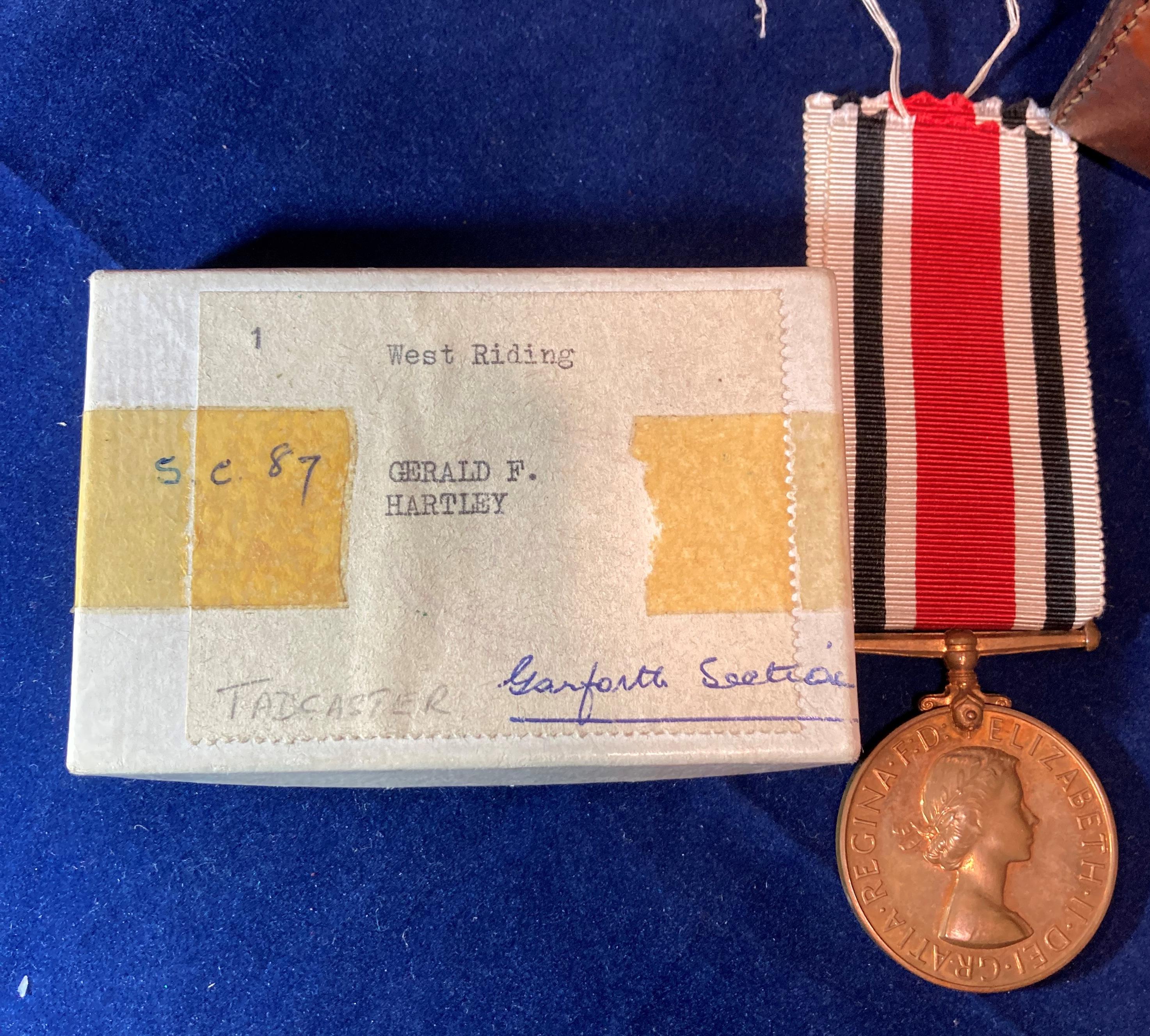 Special Constabulary Medal with ribbon to Gerald F Hartley S C 87 West Riding Garforth Section - Image 2 of 13