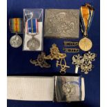 A First World War Victory medal and ribbon and a War Medal with ribbon to 3270 Gnr.