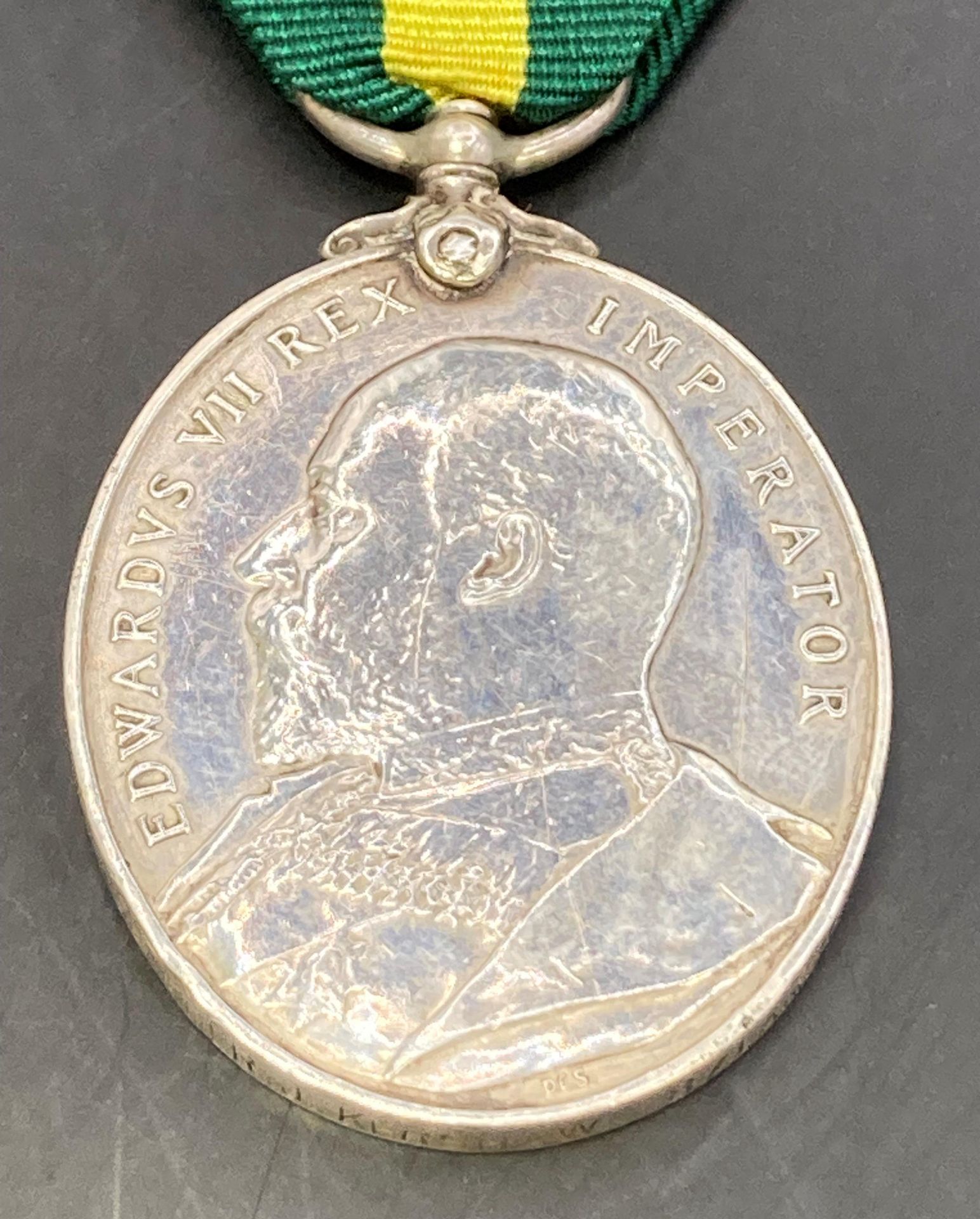 Territorial Force Efficiency Medal (Edward VII) complete with ribbon to 156 Bglr J Kershaw, - Image 3 of 5
