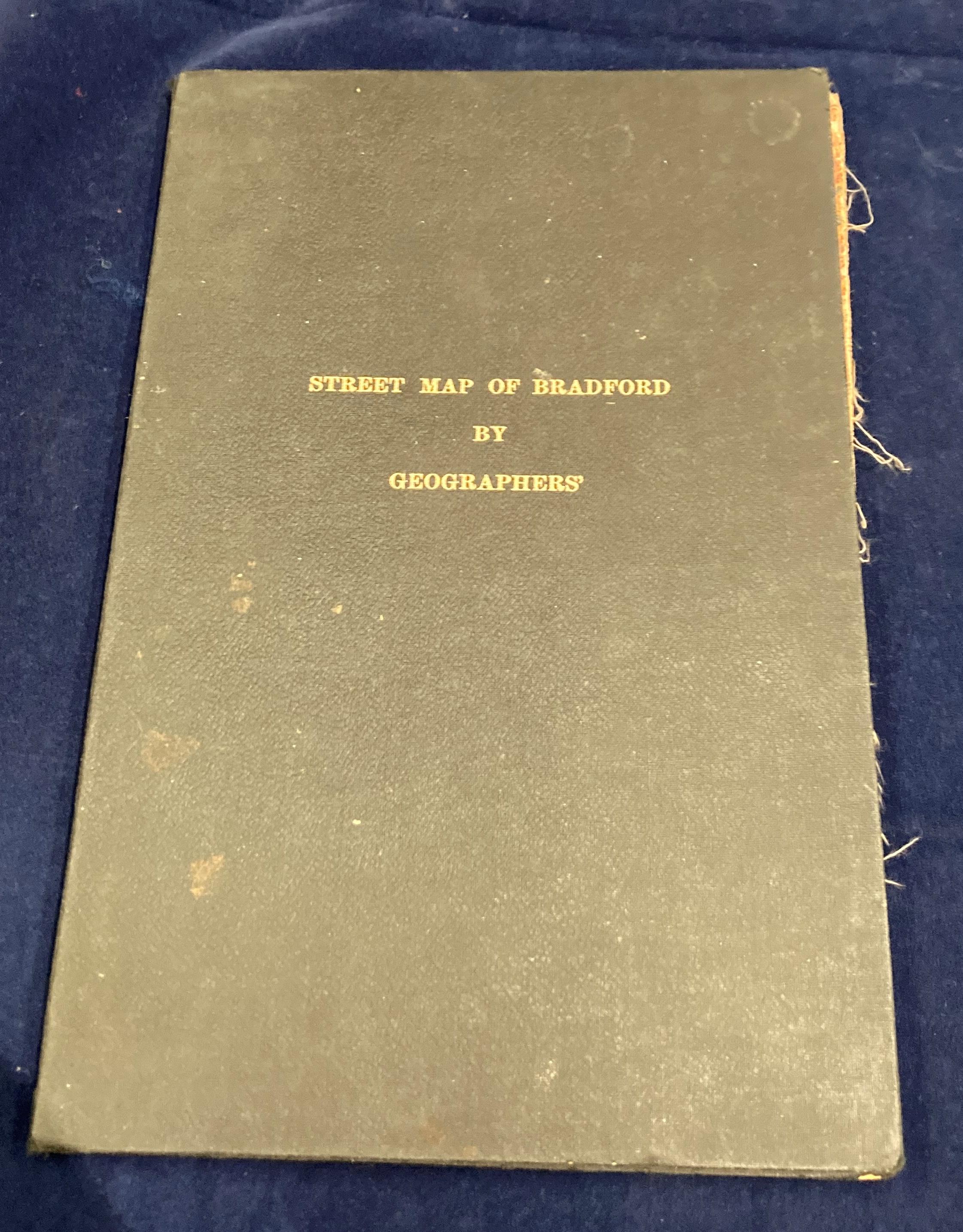 A linen folding street map of Bradford, in cover, by Geographers' Map Co Ltd, 24-27 High Holborn, - Image 9 of 10