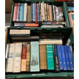 Contents to two green crates - 50 assorted books mainly maritime and naval related including