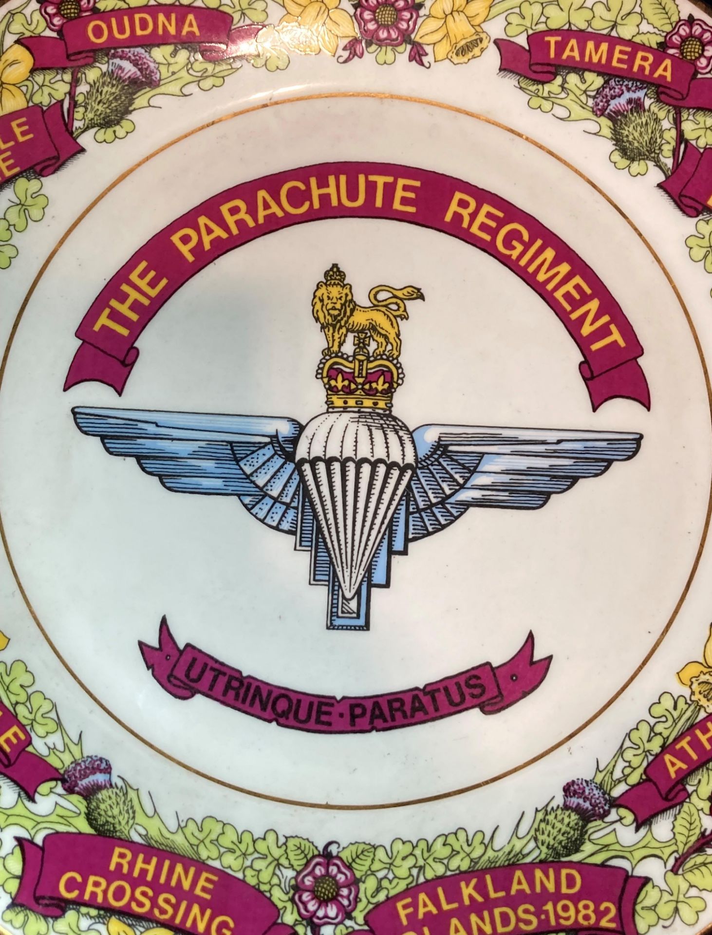 Edwardian fine bone china limited edition plate specially produced for the Parachute Regiment and - Image 2 of 3