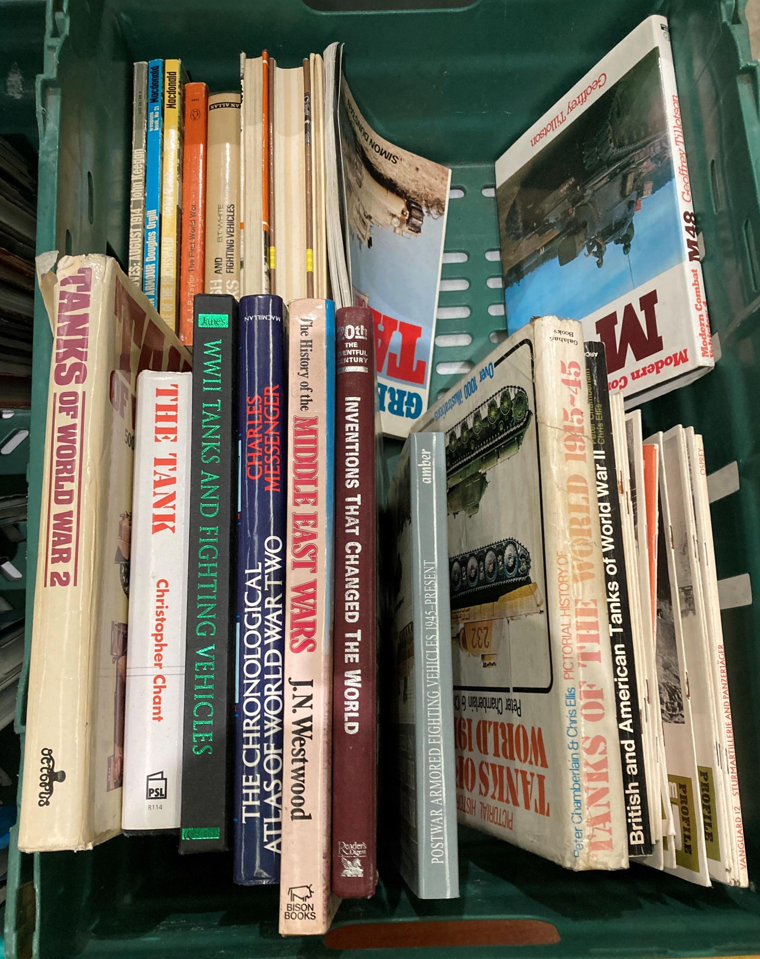 Contents to two crates - assorted military and aircraft books on tanks, fighting vehicles, aircraft, - Image 3 of 3