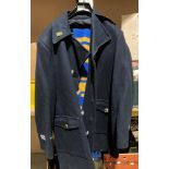 A British Rail overcoat in blue by Del Guerra Ltd, S.
