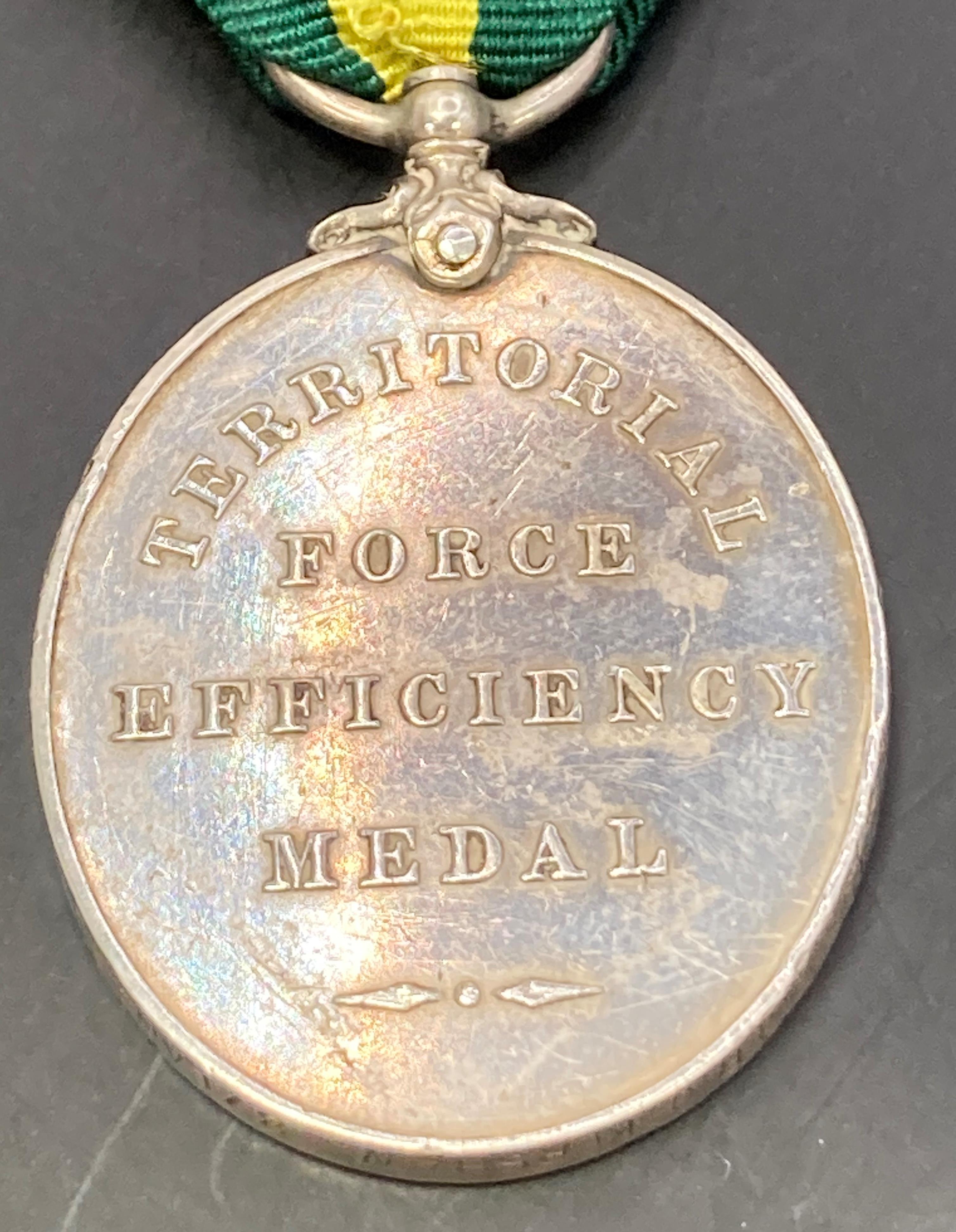 Territorial Force Efficiency Medal (Edward VII) complete with ribbon to 156 Bglr J Kershaw, - Image 4 of 5