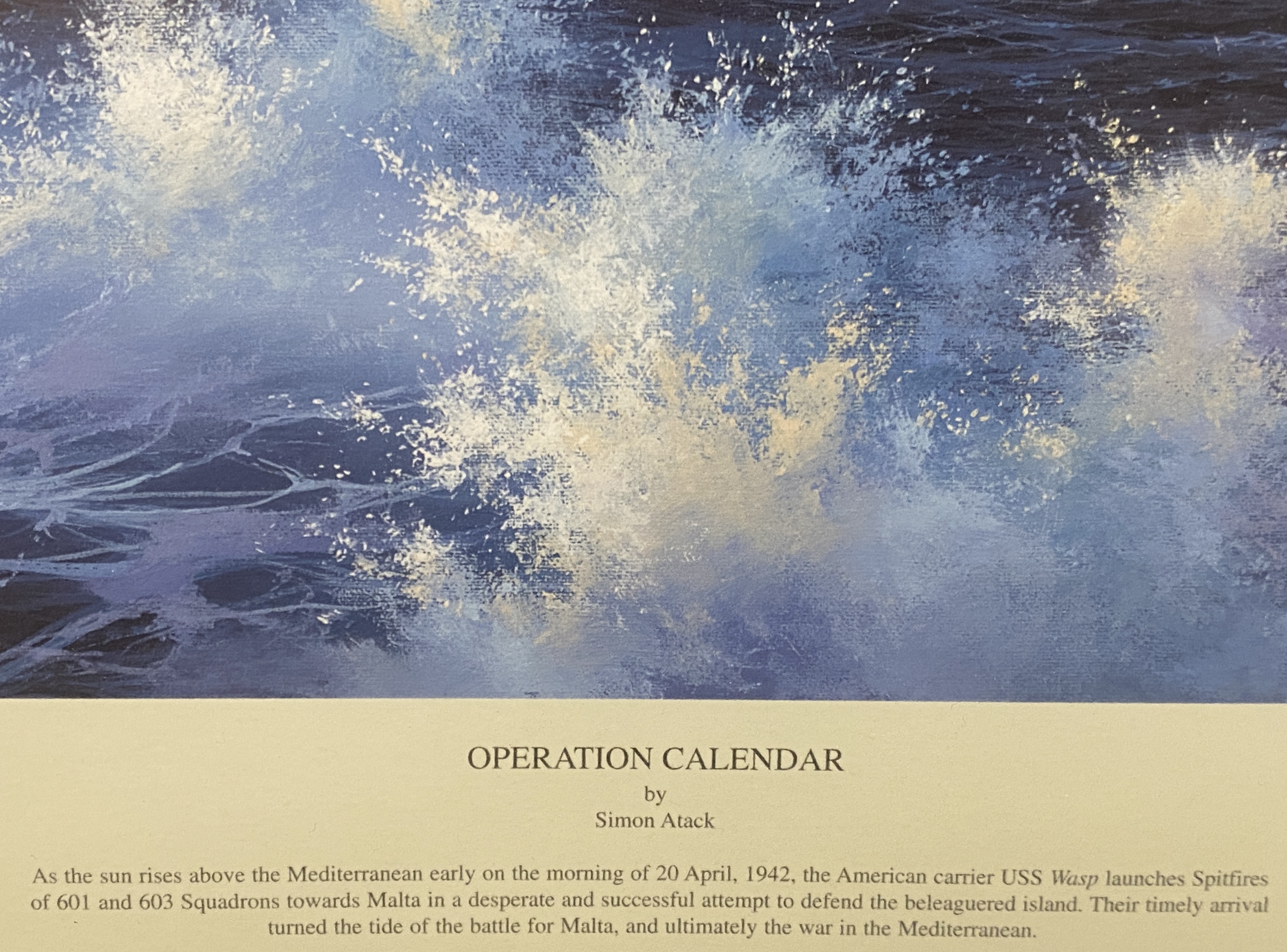Simon Atack 'Operation Calendar' a framed artists proof no 2/25 featuring spitfires taking off from - Image 3 of 8