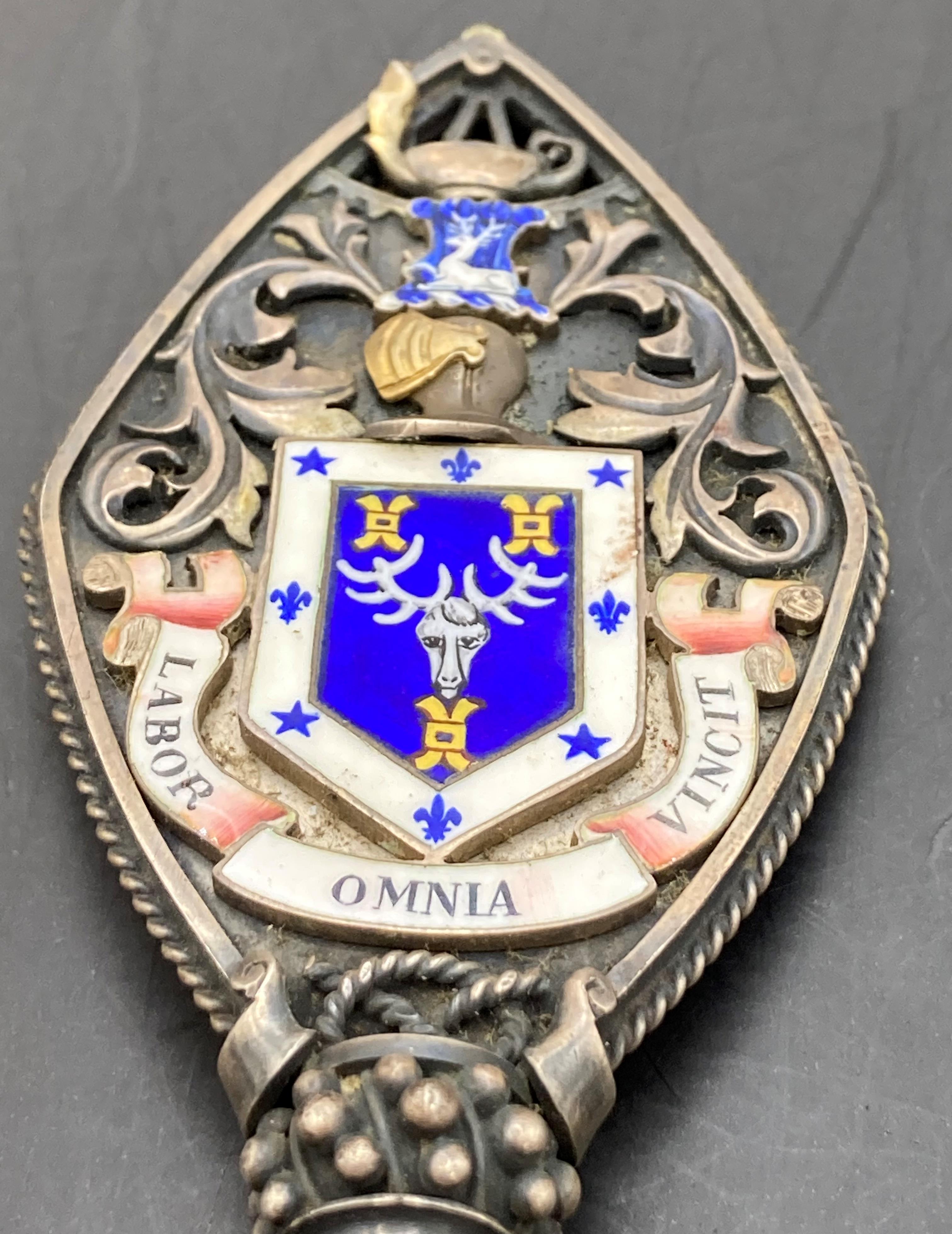 Sir Henry Fowler interest - an enamelled presentation key 'Labor, Omnia, - Image 2 of 5