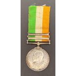 Kings South Africa Medal with clasps South Africa 1901 and South Africa 1902 and ribbon to 3765 Pt