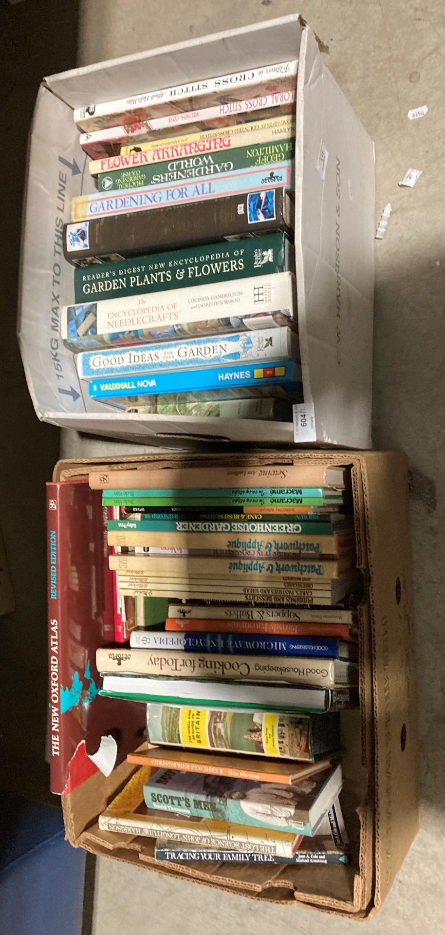 Contents to two crates - approximately 36 books on gardening and other crafts, etc.