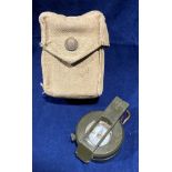 An IDF Israel compass by NG nIG (ELOP) in plastic and metal in fabric military bag (Saleroom