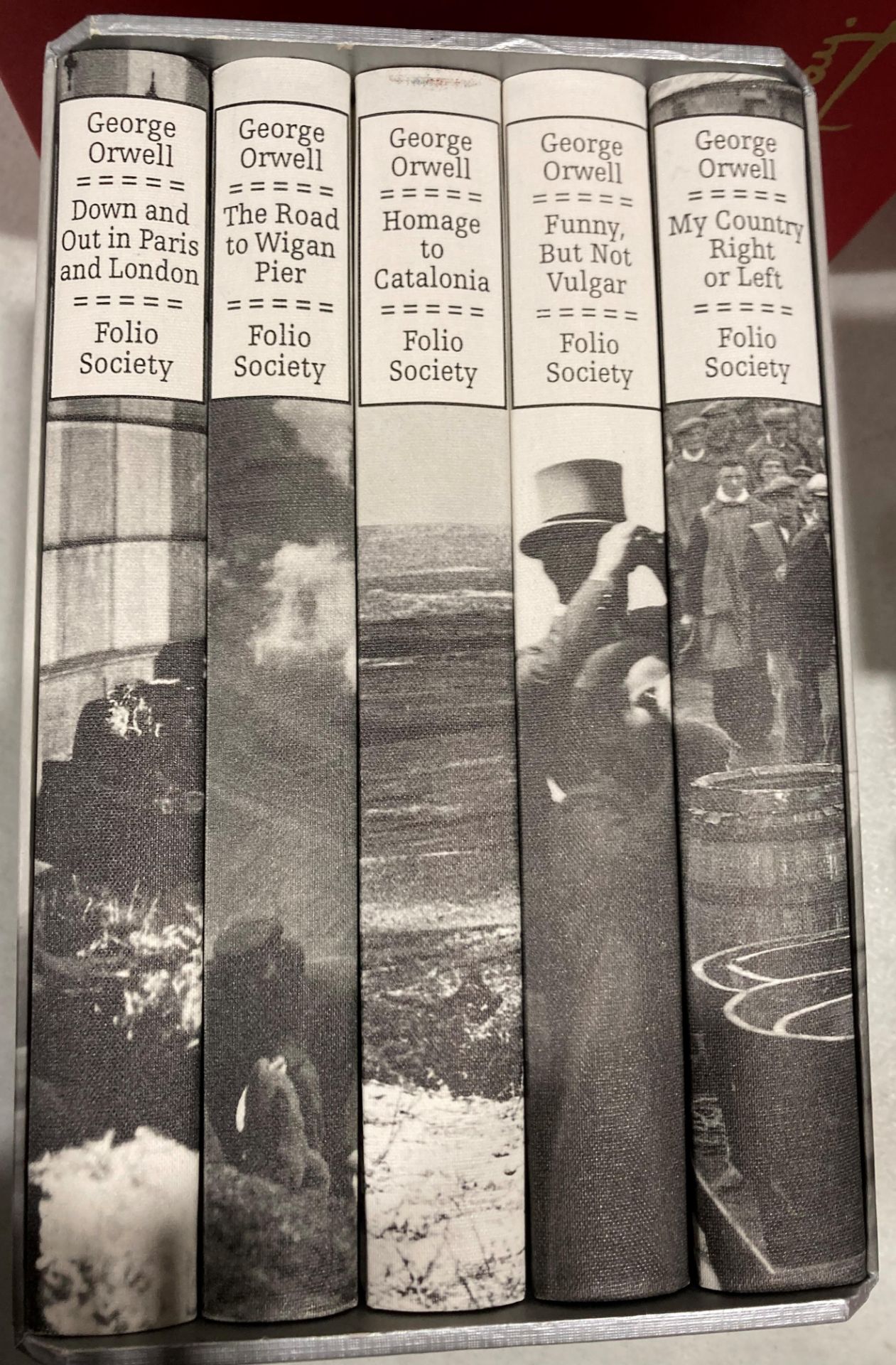Folio Society - George Orwell a boxed set of five books - 'Down and Out in Paris & London',