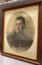 Framed photograph in oval mount of No 6675 Private Albert Herbert Ruddle The South Staffordshire