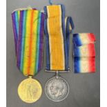 Two First World War Medals - 1914-1918 War Medal with ribbon and the Victory Medal 1914-1919