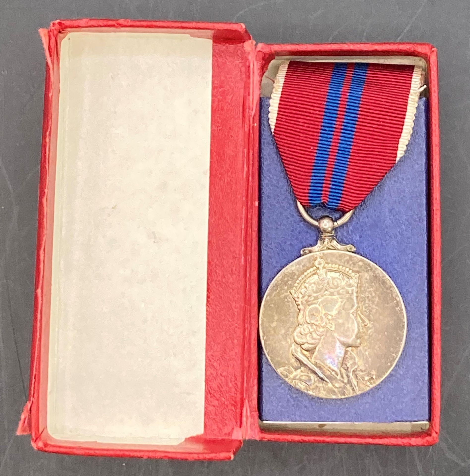 Coronation 1952 medal with ribbon in box of issue (Saleroom location: S3 GC5)