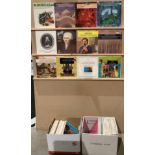 Contents to two boxes - approximately 115 assorted music LPs (mainly classical music) including
