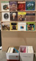 Contents to two boxes - approximately 115 assorted music LPs (mainly classical music) including