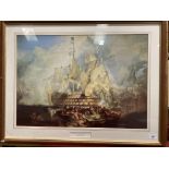 JMW Turner RA (1775-1851), framed print 'The Battle of Trafalgar 21st October 1805',