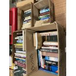 Contents to four boxes - assorted books including Walton and Glover 'The Ultimate Encyclopaedia of