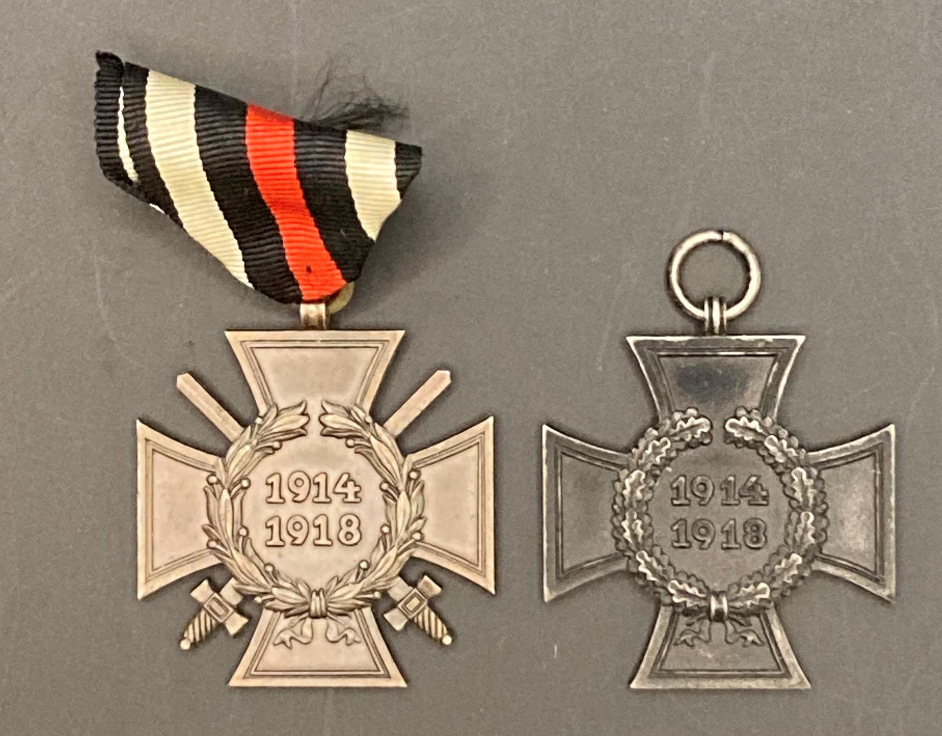 Two German First World War Medals 1914-1918 Honour Cross with ribbon and a 1914-918 Hindenburg