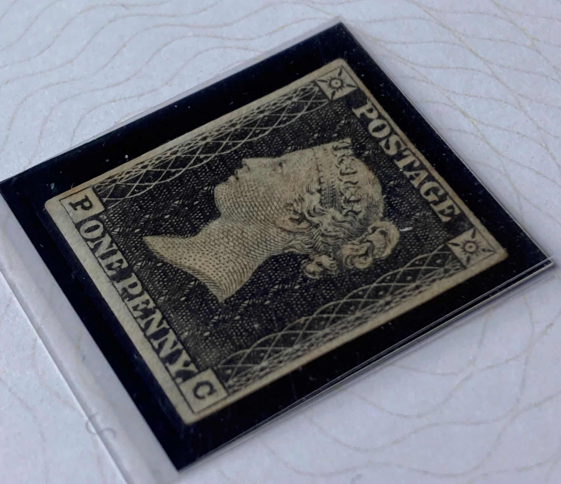 An 1840 1d Black (unused with four margins) in Westminster wallet with certificate of authenticity - Bild 6 aus 8