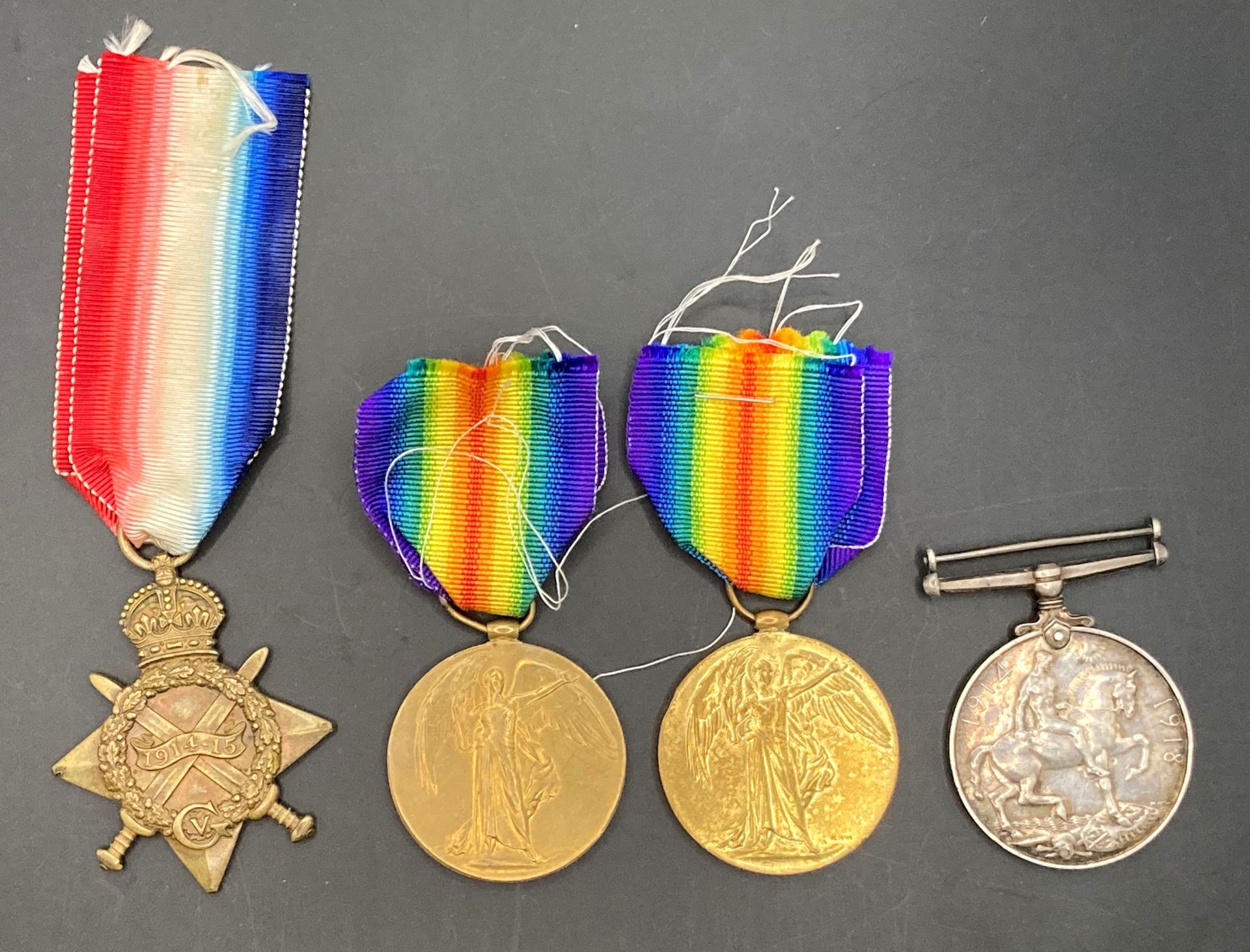 Four First World War Medals - two Victory medals with ribbons to H Crook, Std M B A and 99331,