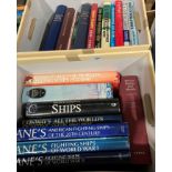 Contents to two boxes - twenty books mainly maritime and naval related including 'Navy Medal -