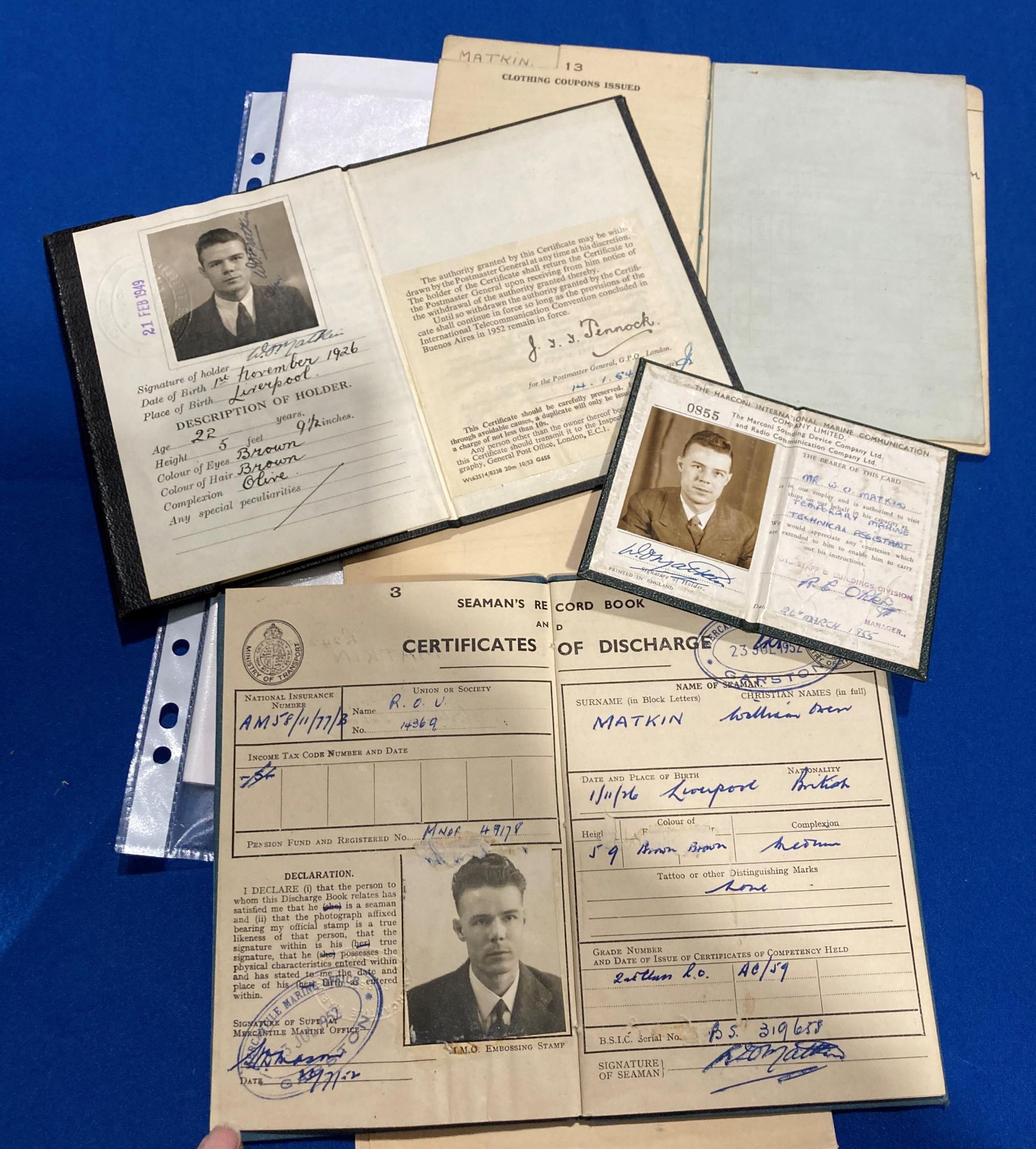 A selection of Original Merchant Navy Documents to the Following Recipients:- Noel Charles Exelby. - Image 5 of 6