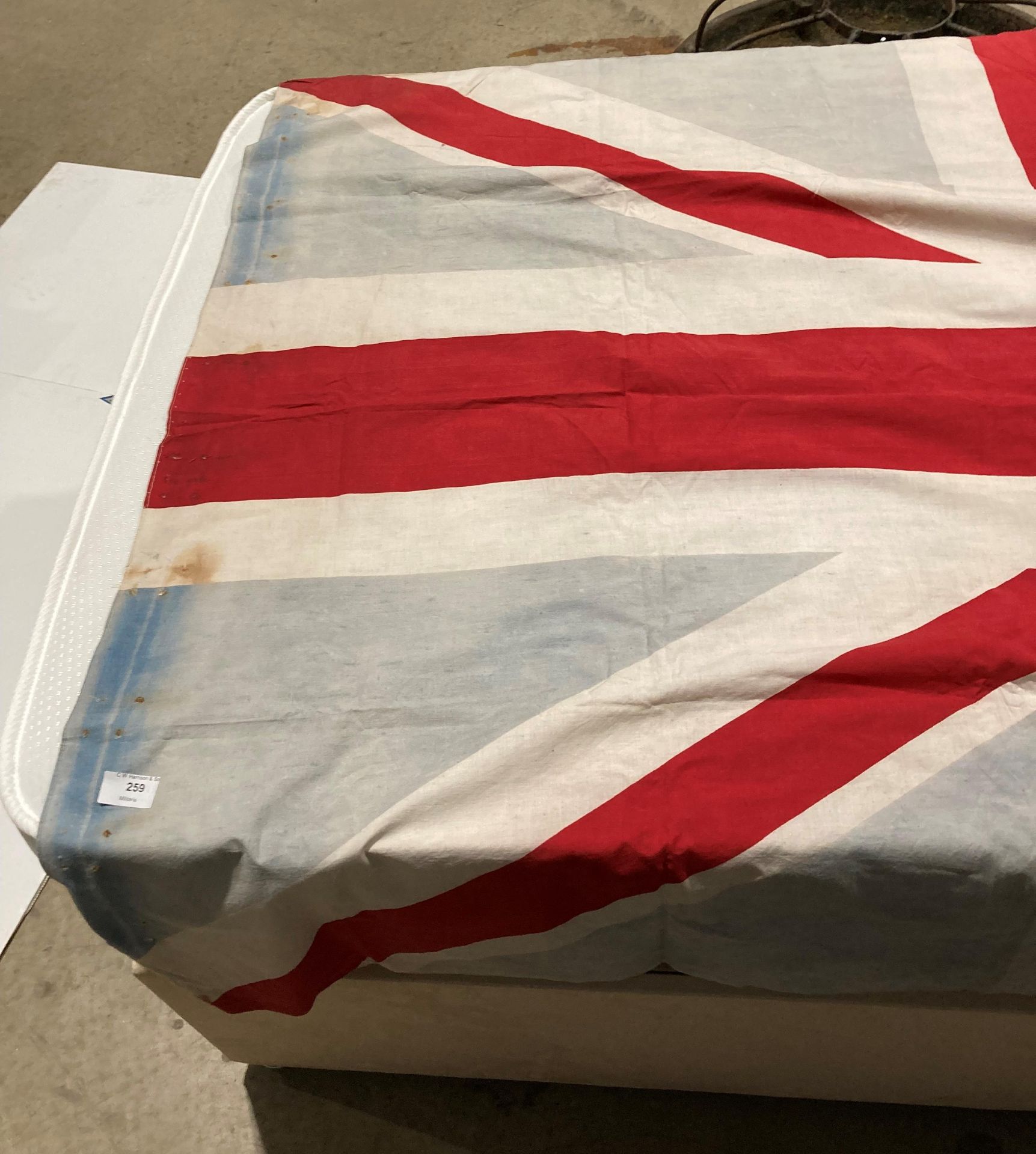 Union Jack flag, faded and pitted and with some small holes, - Bild 3 aus 4