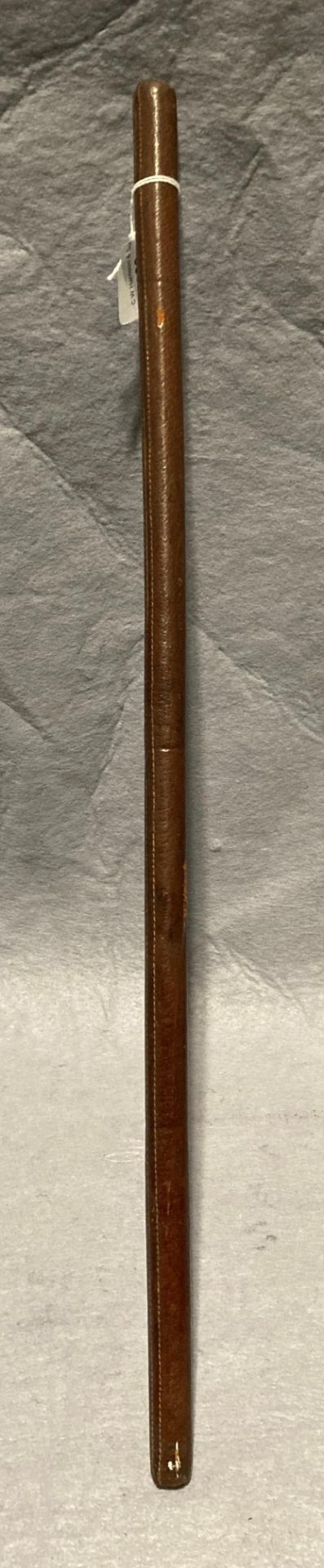 Brown leather-bound swagger/military stick, 61.