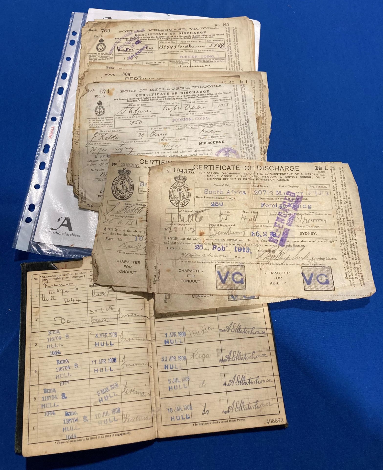 A selection of Original Merchant Navy Documents to the Following Recipients:- Noel Charles Exelby. - Image 3 of 6