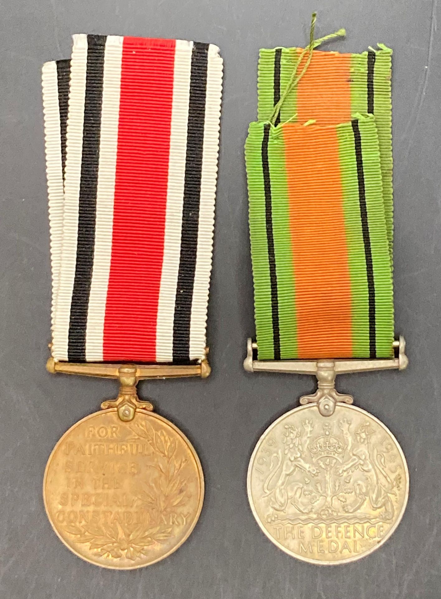 1939-1945 Defence Medal with ribbon and Special Constabulary Faithful Service Medal (George VI) to - Image 2 of 3