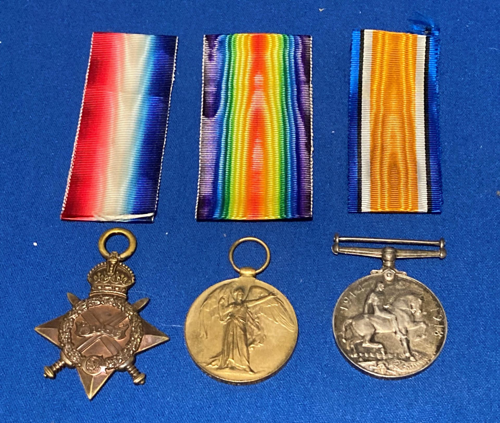 Three First World War medals to 23661 Pte. R Valmond, Worc. - Image 2 of 5