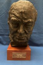 S Tonkiss (1909-1992) plaster head sculpture of Sir Winston Leonard Spencer Churchill,