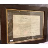 An oak framed commendation to Second Lieutenant Albert Butler Henkensfield Clayton-Smith